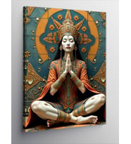 Kanvas Tablo Meditasyon Yapan Kadın