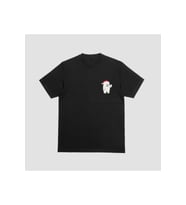 Unisex Siyah Yılbaşı Tatlı Ayıcık Baskılı Oversize T-shirt (Siyah)