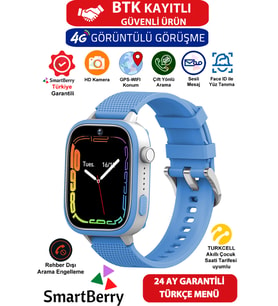 Görüntülü Görüşme ve GPS Takipli Akıllı Çocuk Saati, Mavi