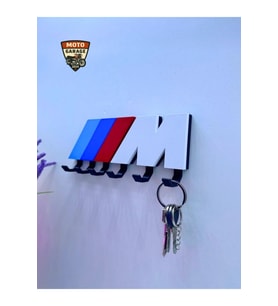 BMW M Sport Logolu Anahtarlık Askısı 3D - 5 Askılı Dekoratif Motorcu Askısı - 13 cm