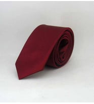 Bordo Çocuk Boy Düz Renk Saten Kravat - CK-11 (Renksiz)