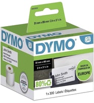DYMO LW S0929100 Yapışkansız İsim Kart Etiketi 51x89mm / 300 lü Paket  2''inç x 3-1/2''inç