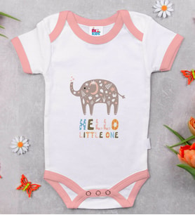 BK Kids Hello Little One Tasarımlı Pembe Bebek Body Zıbın-1