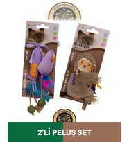 Eastland Catnipli Peluş Tembel Hayvan-Matatabive Catnipli Peluş Fare ve Şekerli Oyuncak 2'li Set