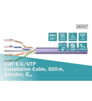 DIGITUS CAT6 Utp 23AWG Gri 500m Makara Saf Bakır Kablo 0.50mm DK-1613-VH-5-GR