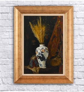 Altın Varaklı  Çerçeveli Paspartulu Tablo ndd1381 (Gold)