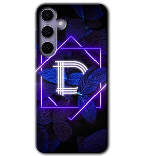 Galaxy S24 Kılıf HD Desen Baskılı Kılıf - Dark Neon Yaprak D Harfi