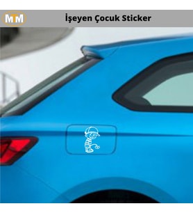 İşeyen Çocuk Oto Sticker 15 CM