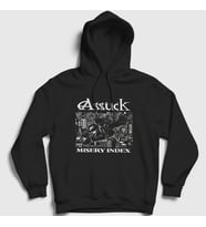 Presmono Unisex Siyah Assück Metal Misery Index Kapüşonlu Sweatshirt 473817tt