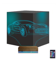 Luvivia Spor Araba Aston Martin Kişiye Özel 3D Lamba - Masa Gece Lambası