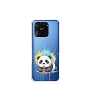 Redmi 10C ile Uyumlu Splash Panda Tasarımlı Şeffaf Silikon Kılıf