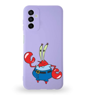 Samsung Galaxy M23 Uyumlu Lansman Kılıf Altı Kapalı İçi Kadife  Bay Yengeç Tasarımlı  Kapak (Şeffaf)