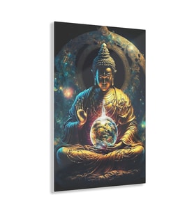 LEYLASER Buda Buddha Cam Tablo Duvar Dekoru