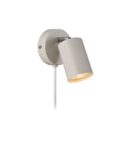Rsylight Metal Mafsallı Beyaz Spot Armatür Aplik Kablolu Fişli Beyaz Led Ampullü