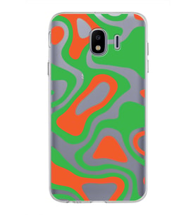 Samsung Galaxy J4 Kapak Renkli Desen Tasarımlı Şeffaf Silikon Kılıf