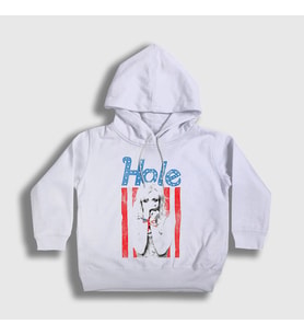 Presmono Unisex Çocuk Beyaz Hole Müzik Courtney Love Kapüşonlu Sweatshirt 475477tt