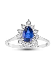 0.95 Karat Laboratuvar Pırlanta Safir Yüzük - HRD Sertifikalı