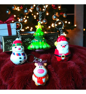 YÜKSEK KALİTE 4 ADET MİNİ SUKUŞİ ANAHTARLIK NOEL BABA YILBAŞI AĞACI KARDAN ADAM GEYİK  NOEL HEDİYESİ