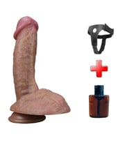 OdinsShop Belden Bağlamalı Yeni Nesil Çift Katmanlı 19,5 cm Realistik Dildo Penis
