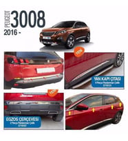 Peugeot 3008 2016-2019 Krom Set Full 4 lü Set (Gri)