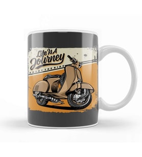 Vespa Classic Life is A Journey Vespa Lover Kupa Bardak Porselen