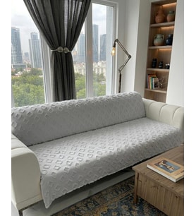 Royam Koltuk Örtüsü Çekyat Örtüsü 175 x 215 Lüks Kumaş Şönil Jakarlı Sakallı Kaymaz