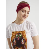 Bordo vişne, butik tasarım Kadın Bandana Saç Bandı, ekstra yumuşak,  Esnek, doğal, pamuklu Penye