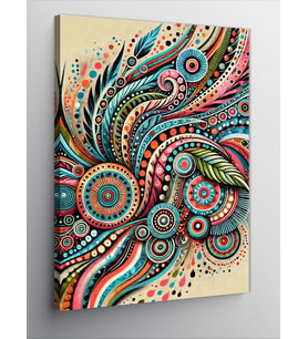Kanvas Tablo Soyut Paisley Deseni ve Renkler