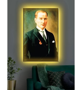 Led Işıklı Atatürk Tablosu (ev,ofis,hediyelik)
