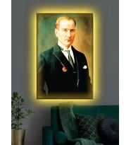 Led Işıklı Atatürk Tablosu (ev,ofis,hediyelik)