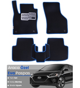 HYUNDAİ IONIQ (2016-2022) Uyumlu EVA Paspas Tam Set–Araca Özel,Kolay Montaj,Su Geçirmez
