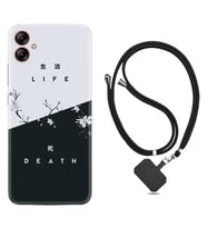 Samsung Galaxy A04E Kılıf Resimli Boyun Askılı İpli Desenli Silikon Life and Death 1339