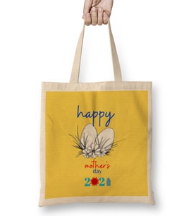 Happy Mothers Day 2021 Bez Çanta Uzun Saplı
