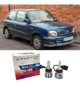 Nissan Micra K11 Led Xenon Uzun + Kısa Far Ampulü H4 Duo Yeni Seri Beyaz 1992-2002