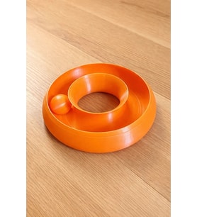 3D Baskı Toplu Halka Kedi Oyuncağı İçinde Serbest Top Etkileşimli Kedi Parkuru Turuncu