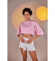 Markano Holly Crop Tshirt Pembe