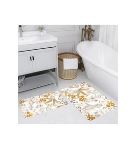 Rovigo Home Dijital Baskılı 2'li Banyo paspas Takımı RVG5176 (Sarı)