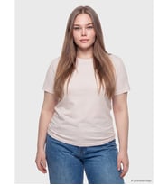 LCW Curve Pembe Büyük Beden Bisiklet Yaka Kadın Tişört