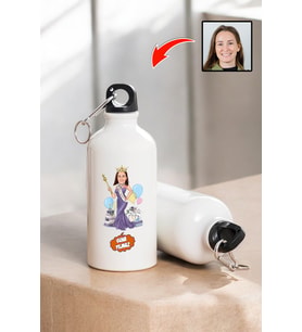 Kadına Doğum Günü Hediyesi Karikatürlü 600 ML Kapaklı Su Matarası