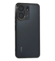 Xiaomi Redmi 13C Uyumlu Kılıf Lensli Silikon - Siyah