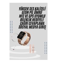 Mey İthalat® Akıllı Saat 3 Kordonlu Ve Aksesuarlı Bayanlar Için Şık Rose renk