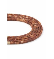 Jasper Doğal Taş Parlak Kahverengi Küp Kesim 4x4mm Dizi [AA]