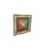 4 Mevsim Ağaç Baskılı Taş Tablo 25X25