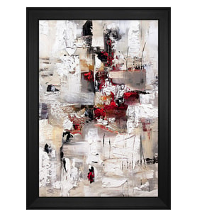 Soyut Şekiller Motifli Kanvas Tablo 50 x 70 cm Siyah Çerçeve