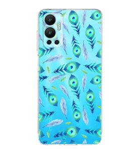 PrintiFy İnfinix Hot 12 ile Uyumlu Nazar Boncuğu 3 Baskılı Kamera Korumalı Şeffaf Silikon Kılıf