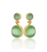 Kadir Jewellery 22 Ayar Altın Kaplama Kadın Taşlı Küpe -El İşçiliği Ve Hipoalerjenik Küpe