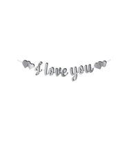 Kaligrafi Banner Gümüş I Love You M244