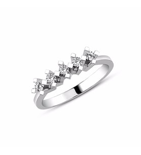 0.38ct Pırlanta Beştaş Yüzük-14k (Beyaz)