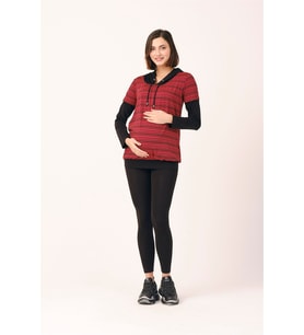 Busa Hamile Kapüşonlu Sweatshirt Kırmızı