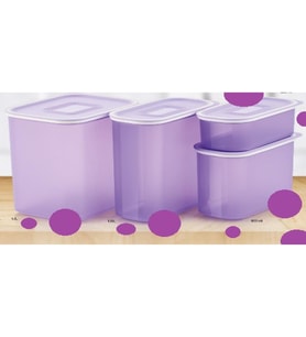 Tupperware Multi Oval Lila Saklama Kabı 4Lü Set
